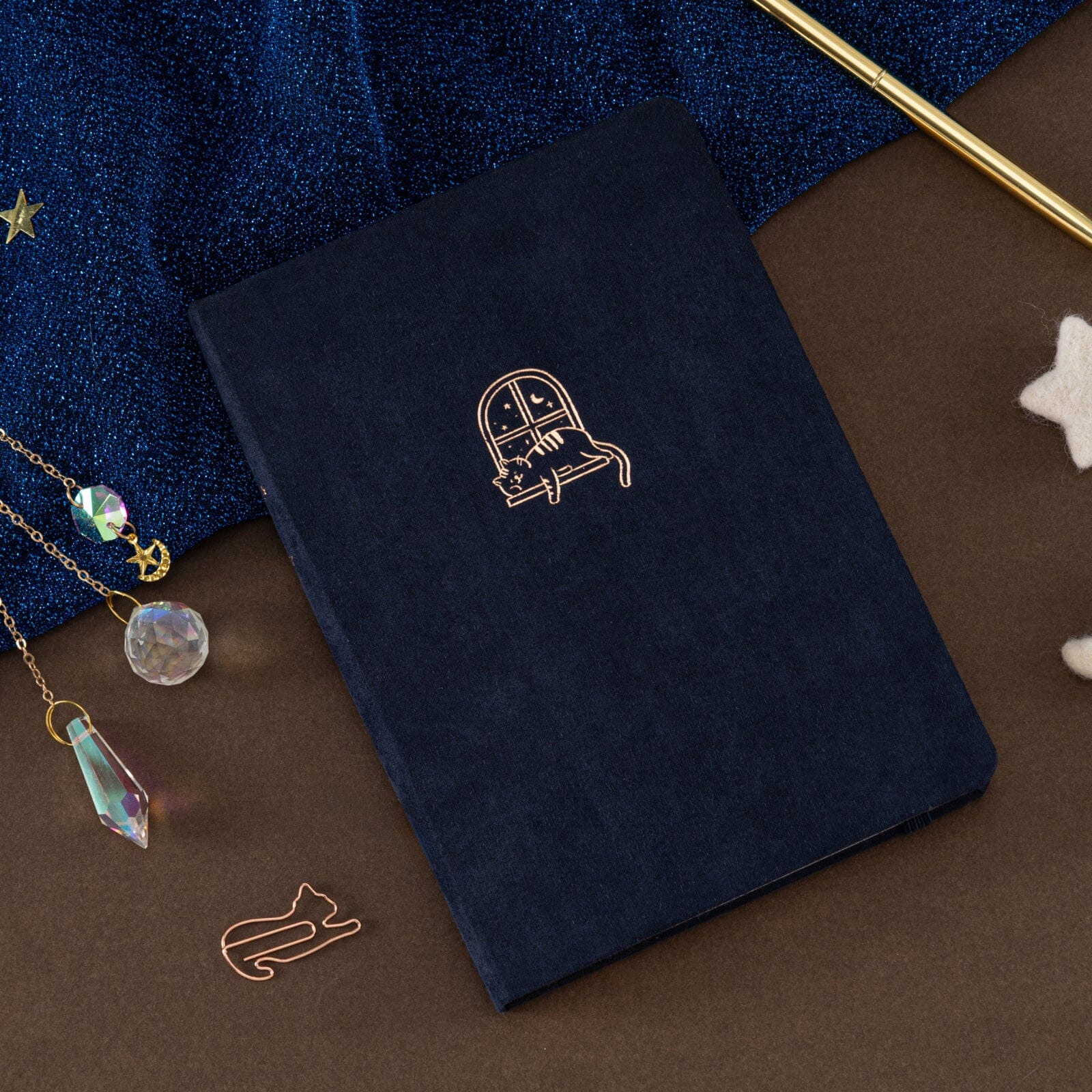 Tsuki ‘Midnight Neko Dreams’ Kraft Paper Bullet Journal ☾