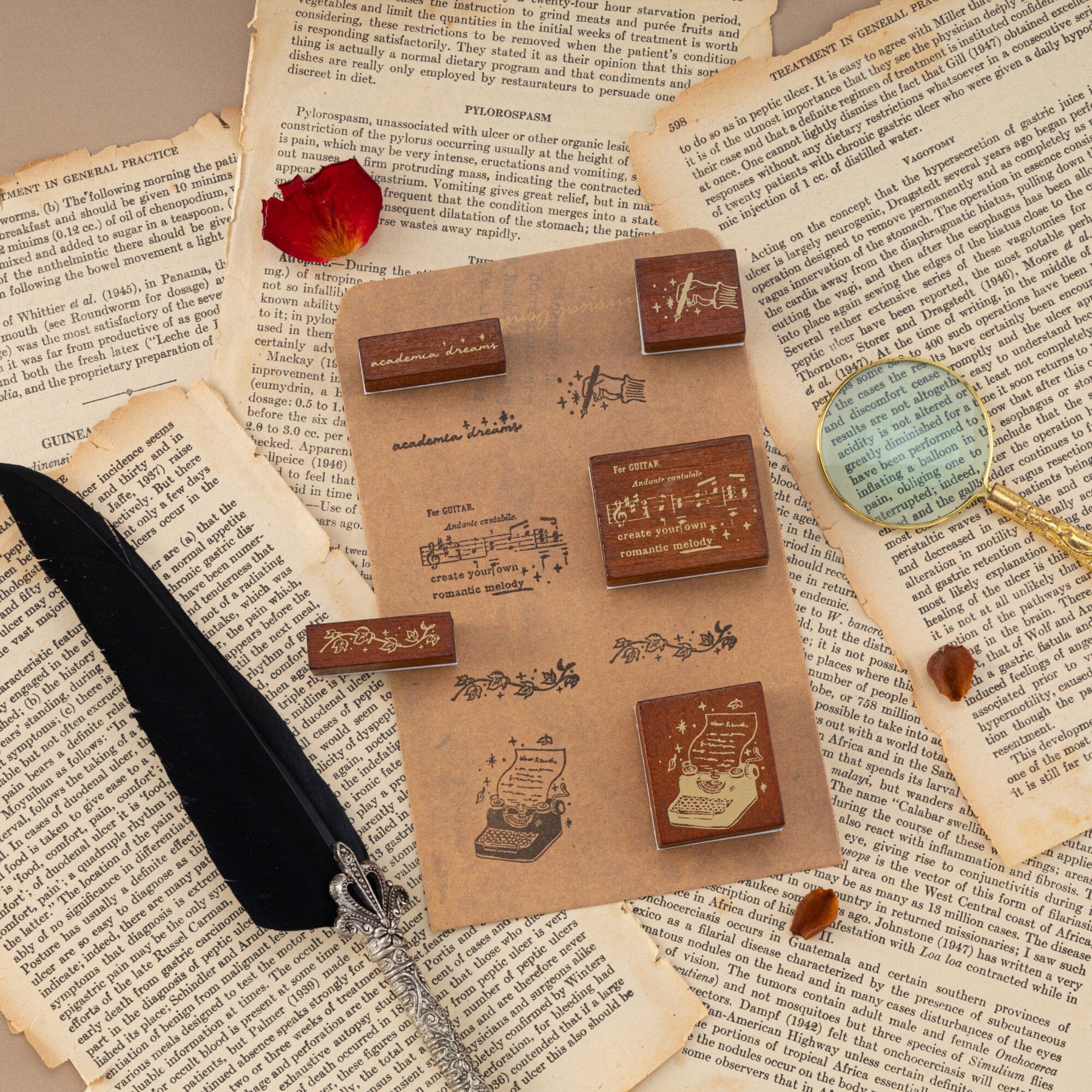 Tsuki ‘Vintage Academia’ Bullet Journal Stamp ☾