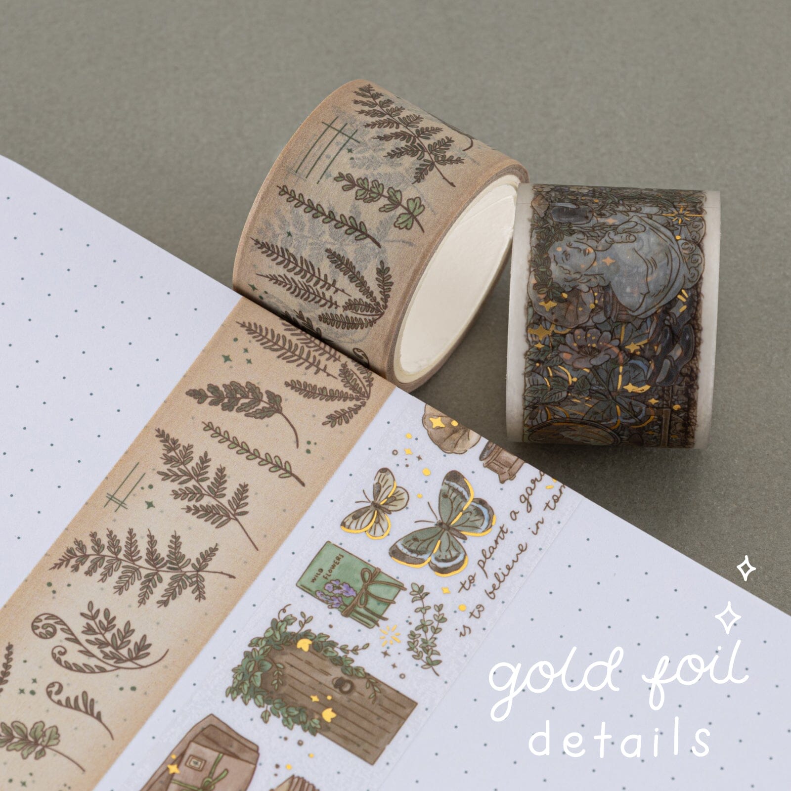 succulent washi tape Tsuki ‘Whimsical Botanics’ Washi Tape Set