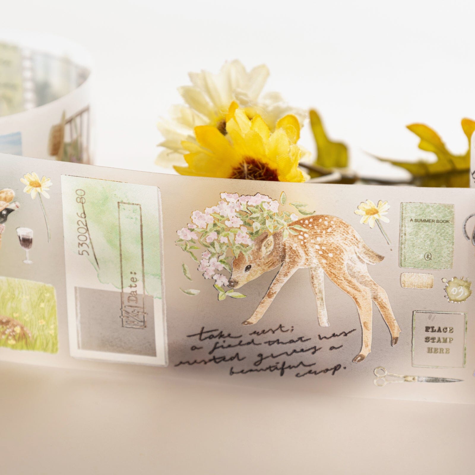 Hinoki - ‘Into the Meadow’ PET Decorative Tape - Meadow Picnic