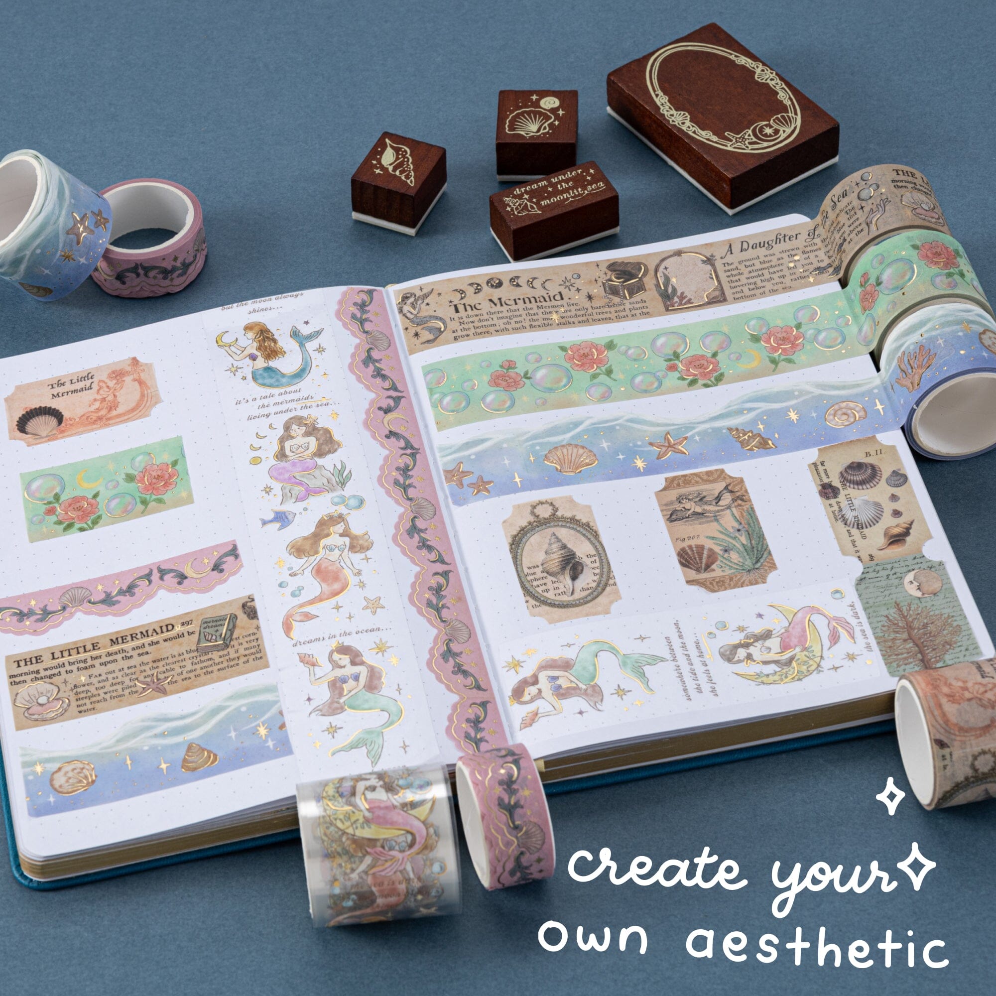 Tsuki ‘Mermaid Mystery’ Washi Tape Set ☾