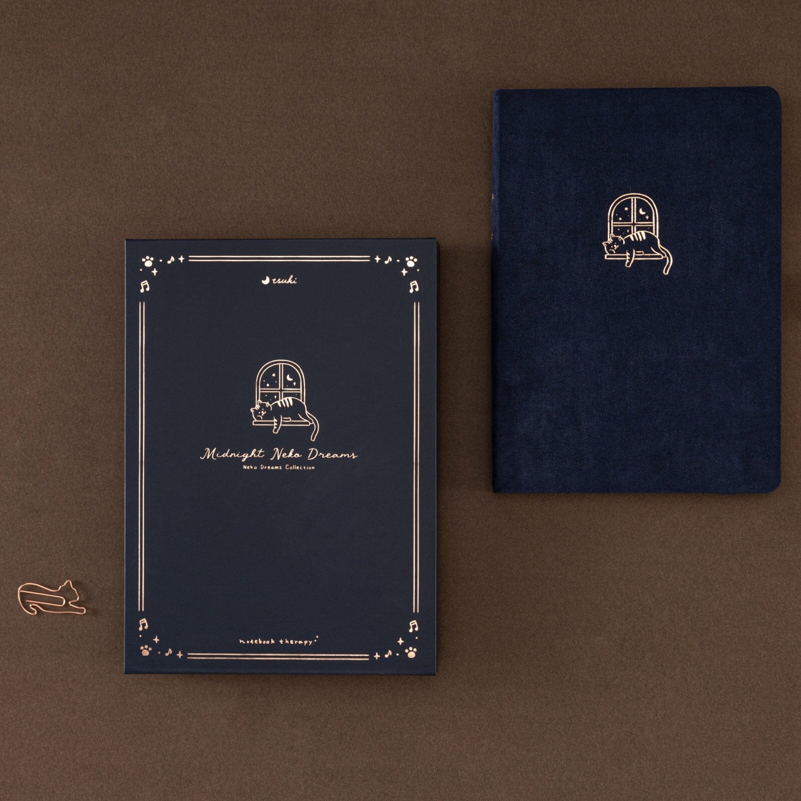 Tsuki ‘Midnight Neko Dreams’ Kraft Paper Bullet Journal ☾