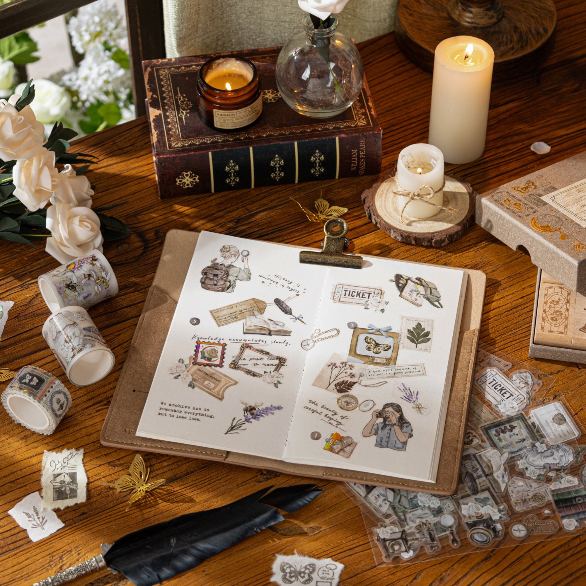 Hinoki - ‘Into the Archive’ Engraved Wooden Stamp Set