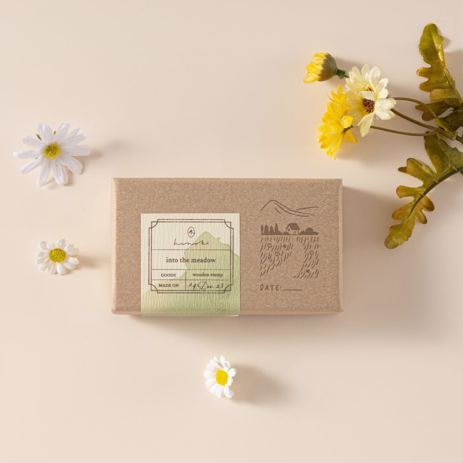 Hinoki - ‘Into the Meadow’ Engraved Wooden Stamp Set