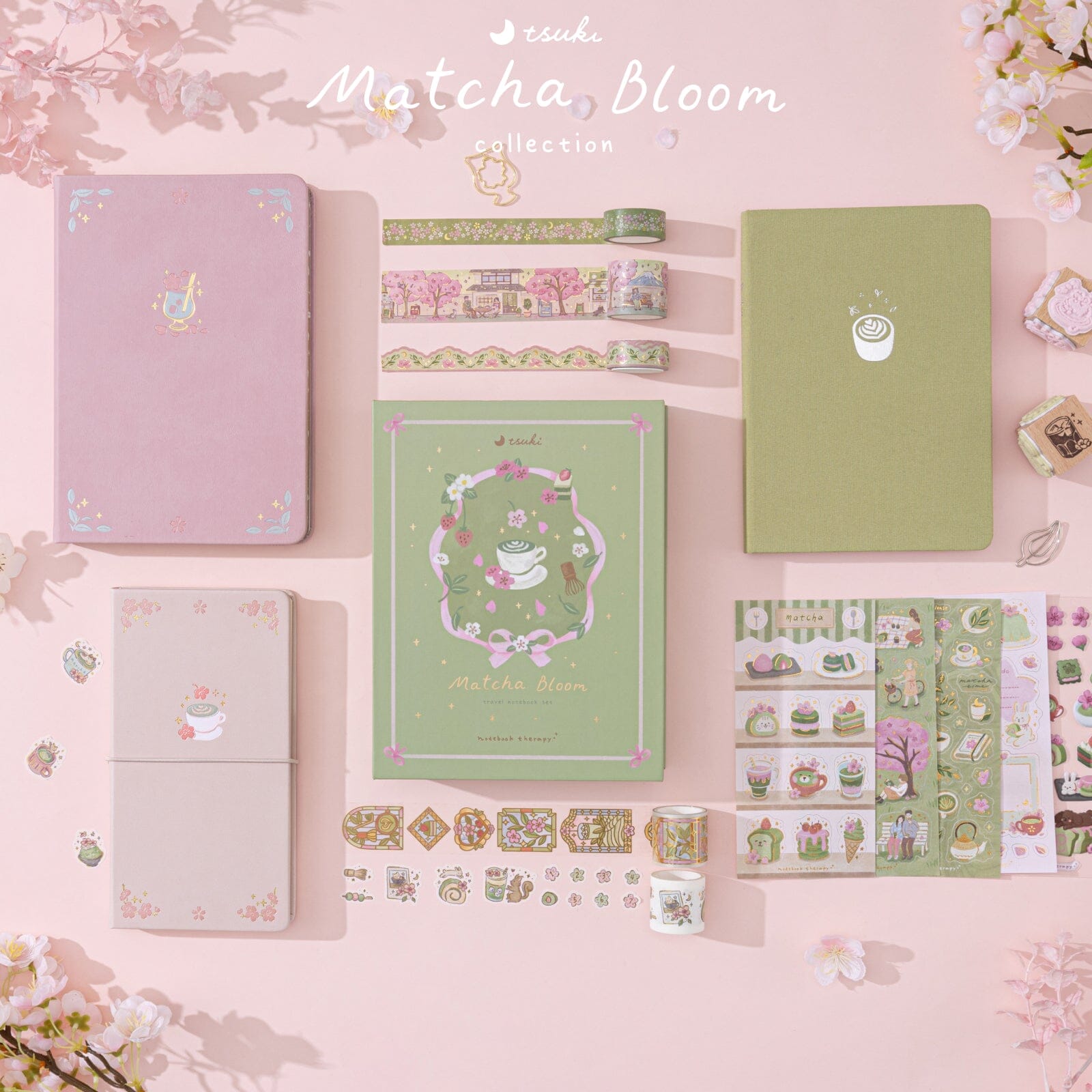 Tsuki ‘Matcha Blossom’ Limited Edition Luxury Bullet Journal ☾