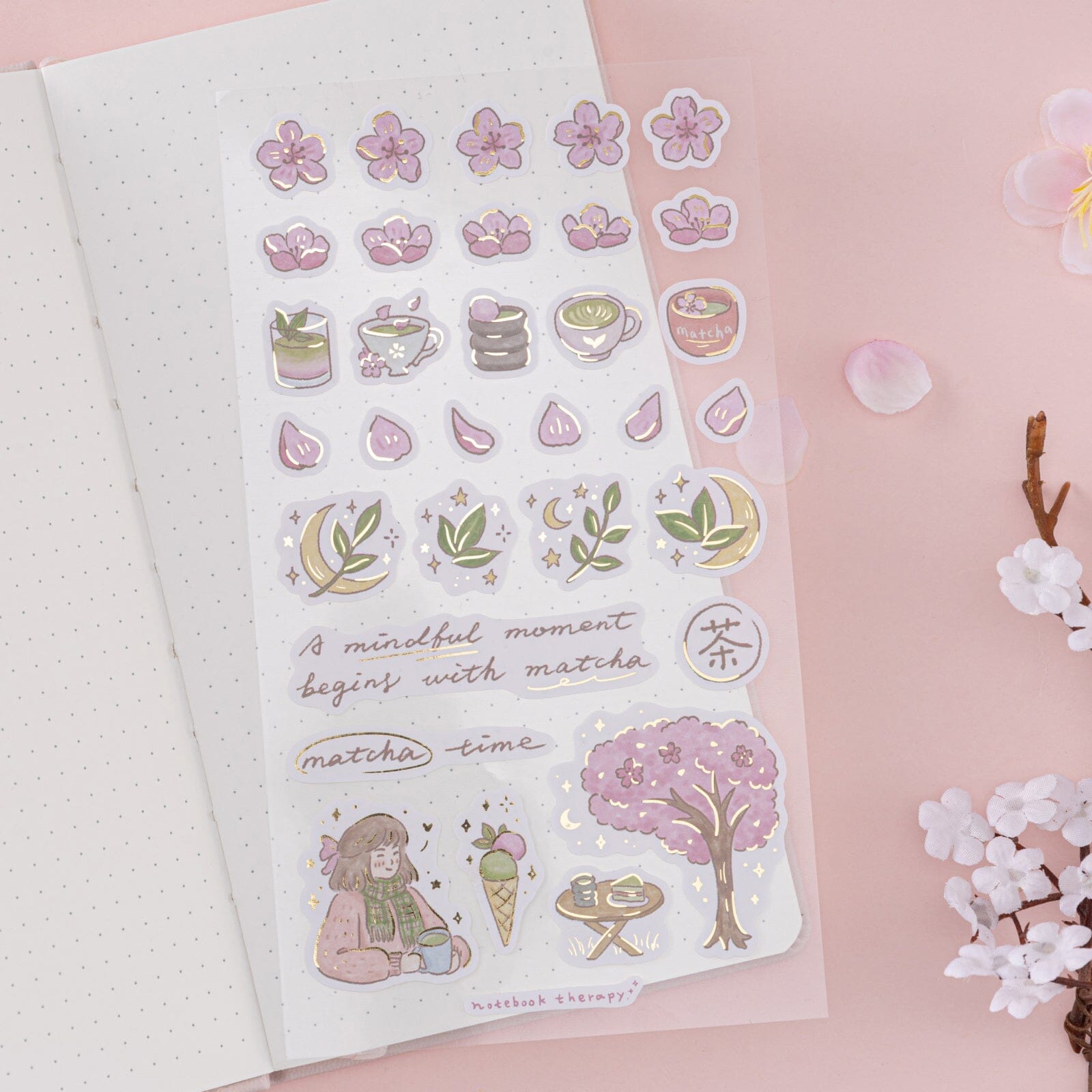 Tsuki ‘Matcha Bloom’ Travel Notebook Gift Set ☾