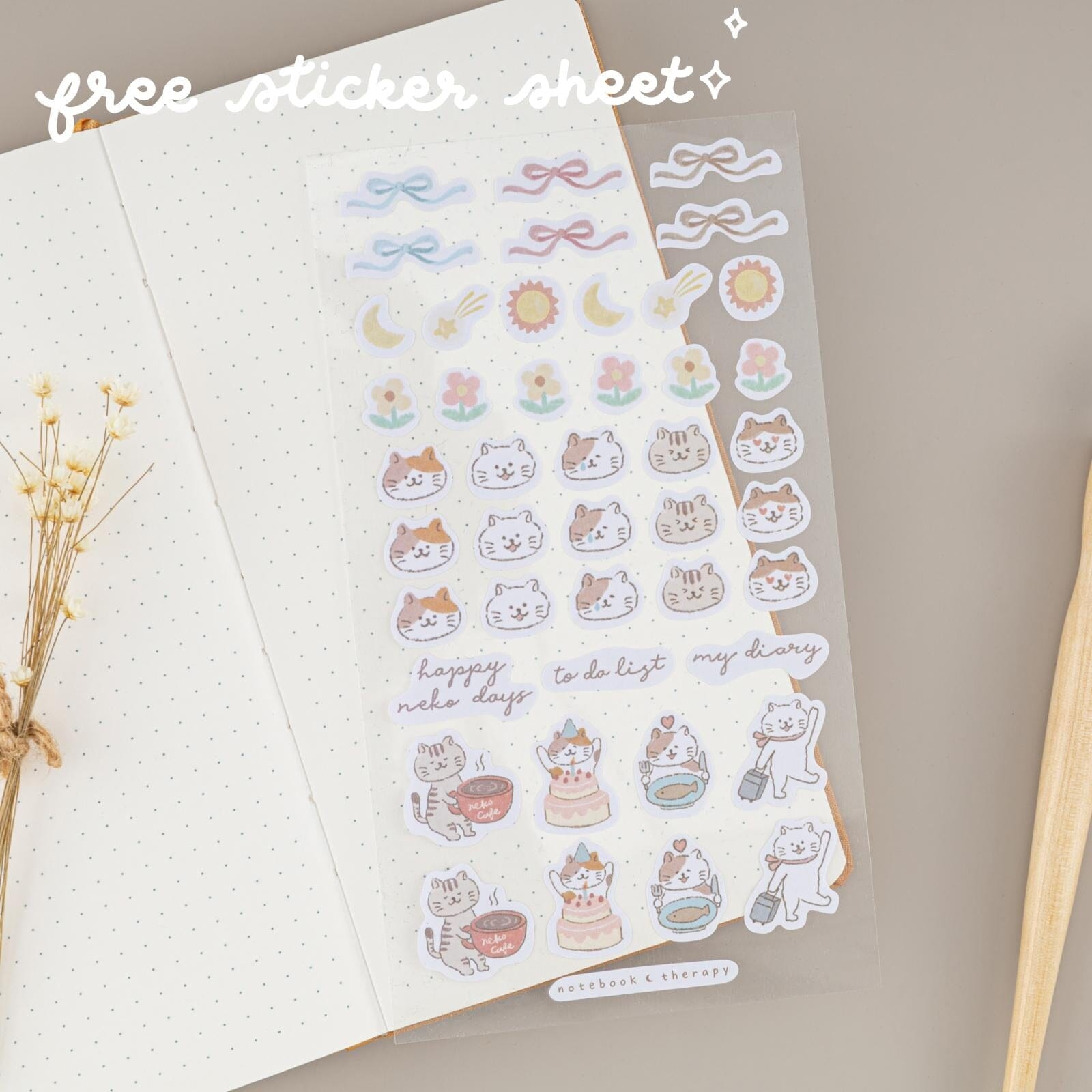 Tsuki ‘Neko Days’ Travel Notebook Gift Set ☾
