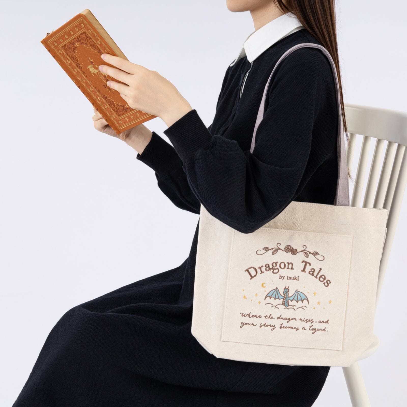 Tsuki ‘Dragon Tales’ Limited Edition Embroidered Tote Bag ☾