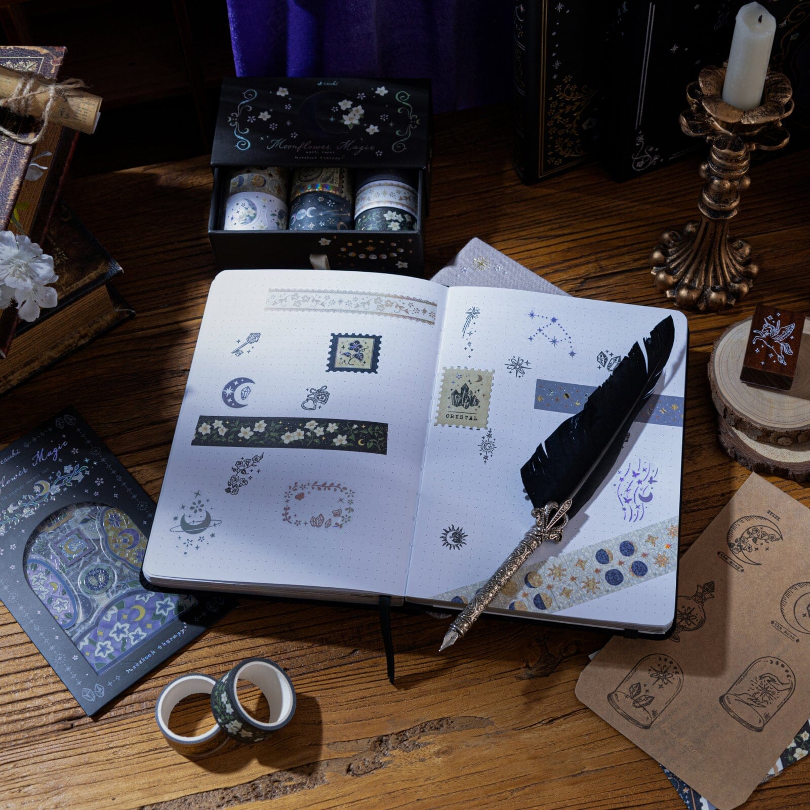 Tsuki ‘Moonflower Magic’ Washi Tape Set ☾