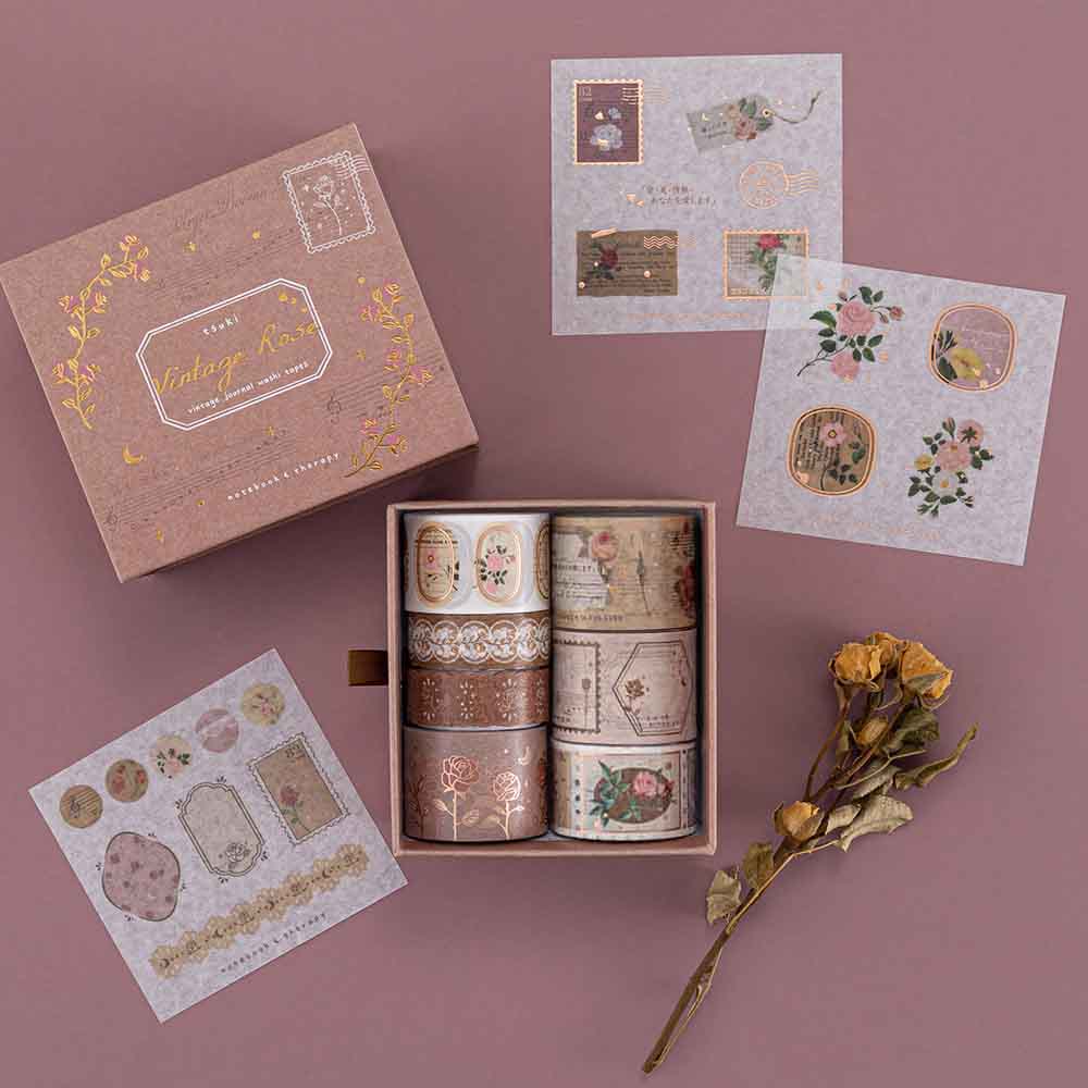 Notebook Therapy - INTRODUCING 🥀✨ our brand new Tsuki Vintage Rose  collection 💕 obsessed with this romantic vintage aesthetic 🥰 💌 did you  guess this theme? 🙈 #notebooktherapy - Gold vintage details +