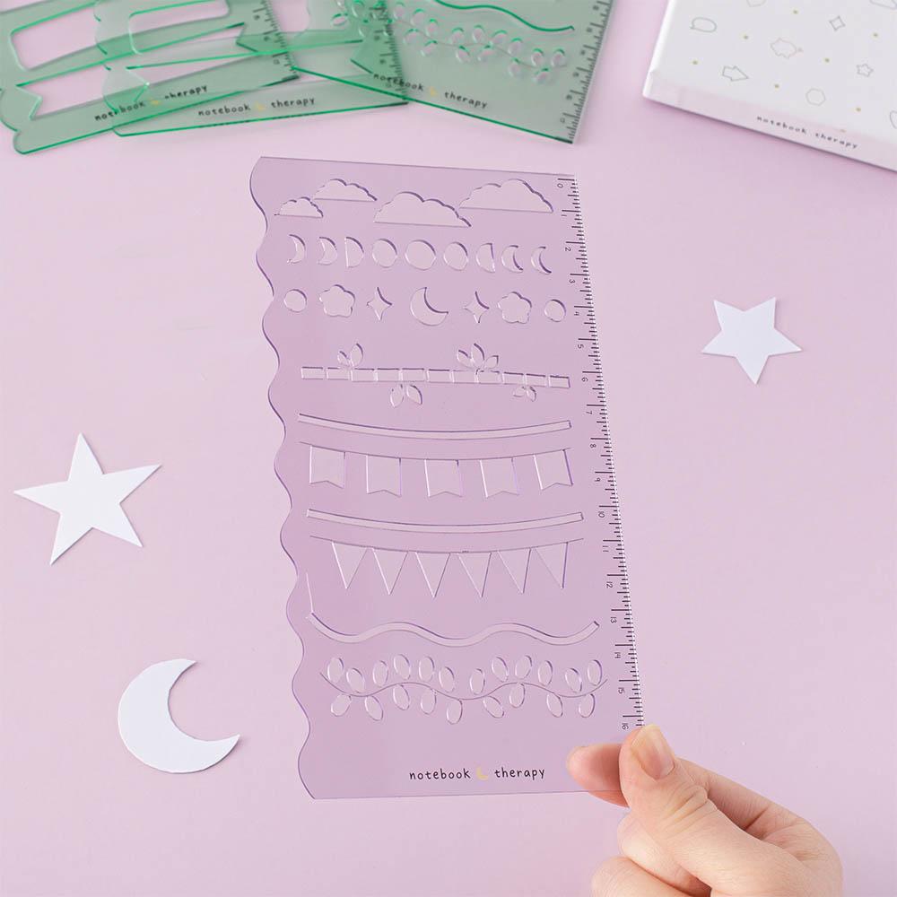 BulLine Bullet Journal Stencils Set. Thick, Small, Flexible Plastic  Stencil. Reusable Planner Drawing Letter Template. New