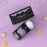 Tsuki ‘Falling Star’ Washi Tape Set on sparkly netting with stars on purple background