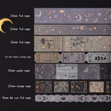 Tsuki ‘Moonlit Alchemy’ Washi Tape Set swatch on black background