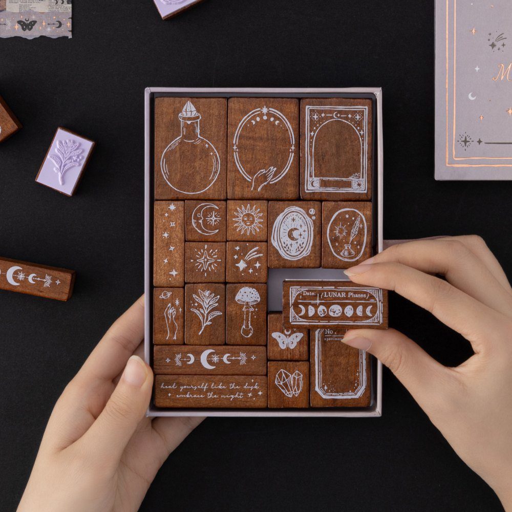 Tsuki 'Moonlit Alchemy' Bullet Journal Stamp Set ☾ – NotebookTherapy