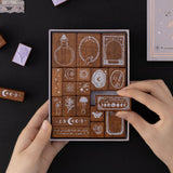 Hands holding Tsuki ‘Moonlit Alchemy’ Bullet Journal Stamp Set