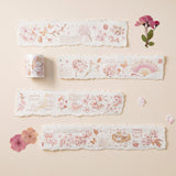 Hinok into the blossom PET tape swatch on textured paper
