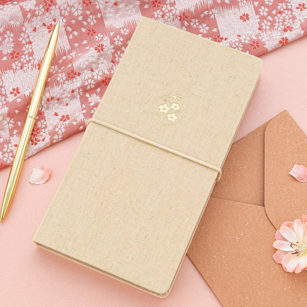 Tsuki ‘Sakura Breeze’ Kraft Paper Travel Notebook ☾ – NotebookTherapy
