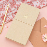 Tsuki ‘Sakura Breeze’ Kraft Paper Travel Notebook with brown envelope
