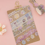 Sakura Breeze cherry blossom themed washi tapes on kraft card