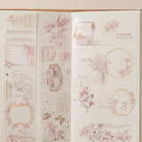 Hinoki into the Blossom decorative PET tape swatch on grid paper