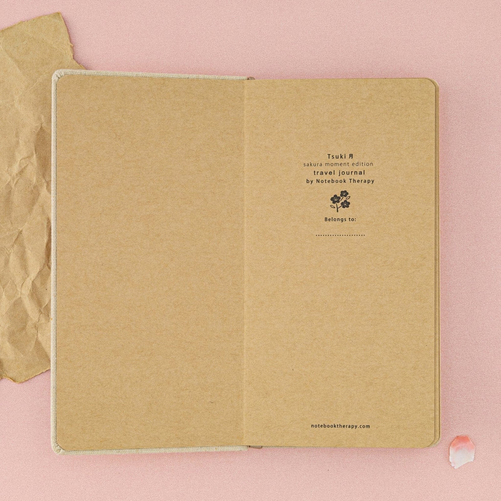 Tsuki ‘Sakura Breeze’ Kraft Paper Travel Notebook ☾ – NotebookTherapy
