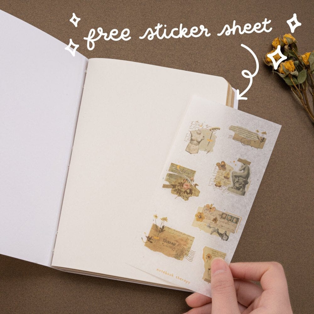 Free collage-style light academia aesthetic sticker sheet