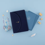 Tsuki Cloud Dreamland notebook pouch with Nami notebook and washi tapes + stamps scattered around