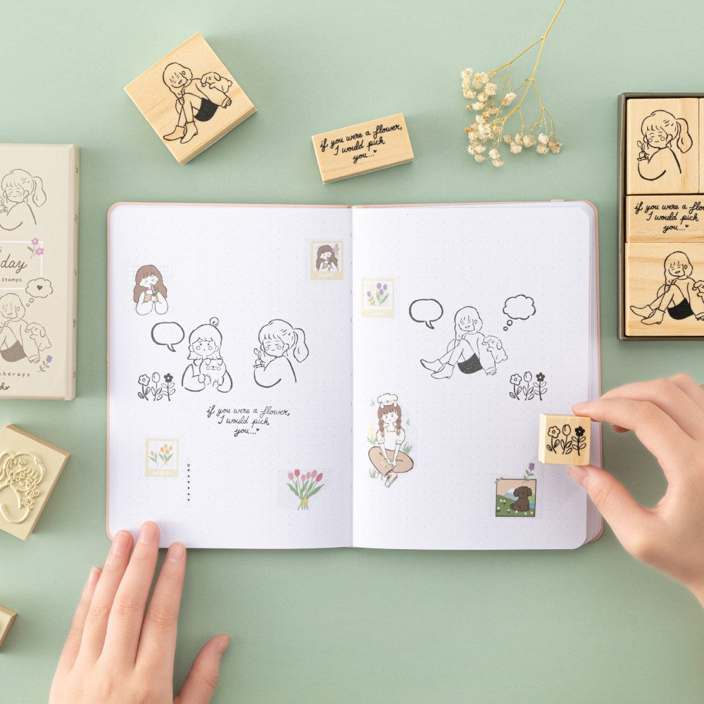 Note Journal Stamp Tsuki ‘Happy Day’ Bullet Journal Stamp Set – NotebookTherapy