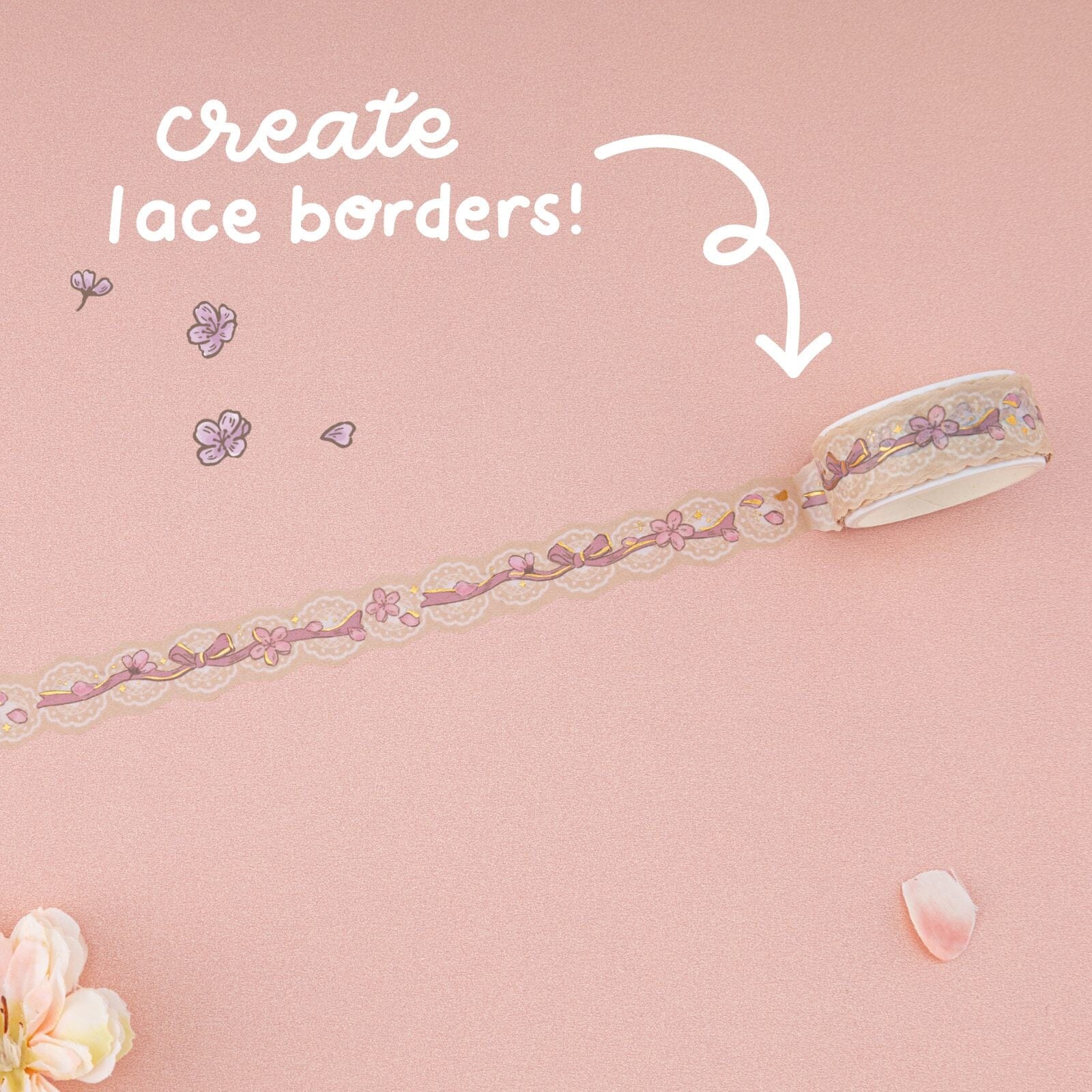 Create lace borders with lace design washi tape