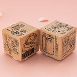 2x dice stamps with sakura illustrations
