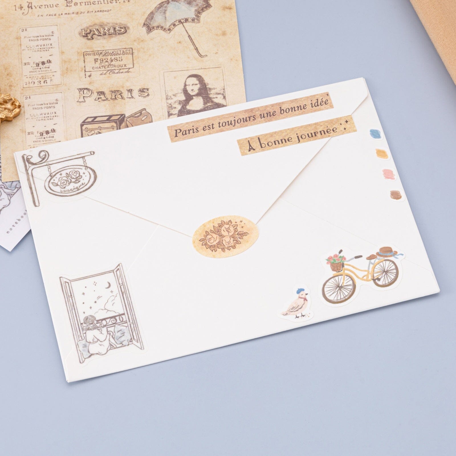 Sticker Sheet Letters Envelope Postcard Scrapbook 