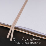 2x ribbon bookmarks in peach colour