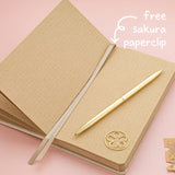 Free sakura paperclip with Tsuki ‘Sakura Breeze’ Kraft Paper Travel Notebook 