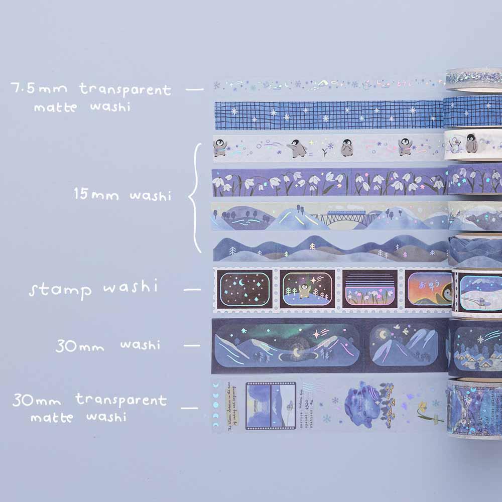 Tsuki 'Dreams of Snow' Holographic Washi Tape Set ☾ – NotebookTherapy