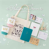 Full Tsuki ‘Flutter + Dream’ Collection by Notebook Therapy x Pelinkan on mint background