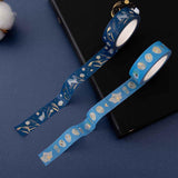 Tsuki ‘Moonlit Wish’ Washi Tapes on Tsuki ‘Moonlit Wish’ Limited Edition Bullet Journal with cotton flowers on dark blue background