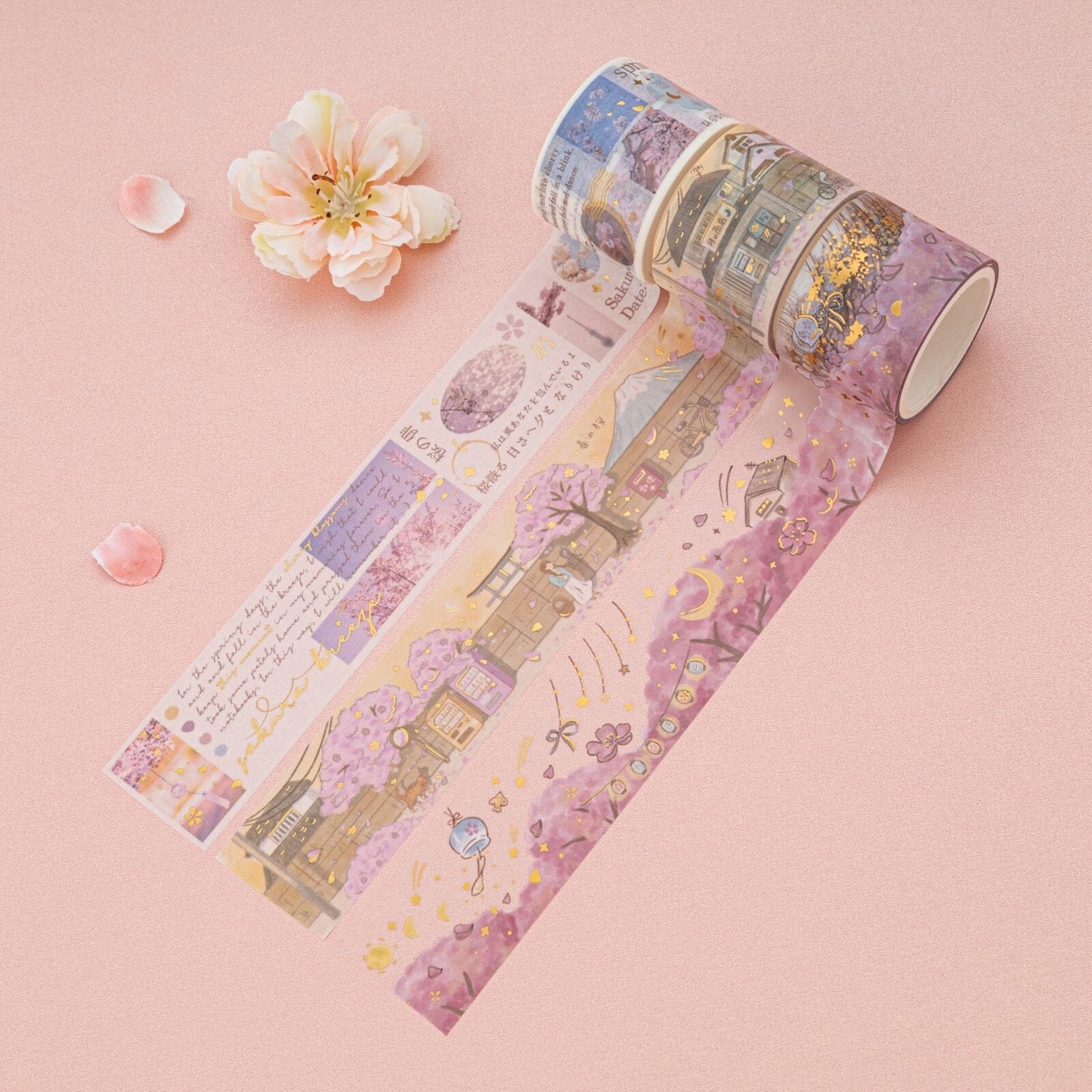 Tsuki ‘Sakura Breeze’ Washi Tape Set ☾