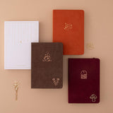 Tsuki Kraft Paper Limited Edition Bullet Journal in Kitsune and Kinoko and Nara with free bookmark gifts and luxury eco-friendly gift boxes with dried flowers on beige background