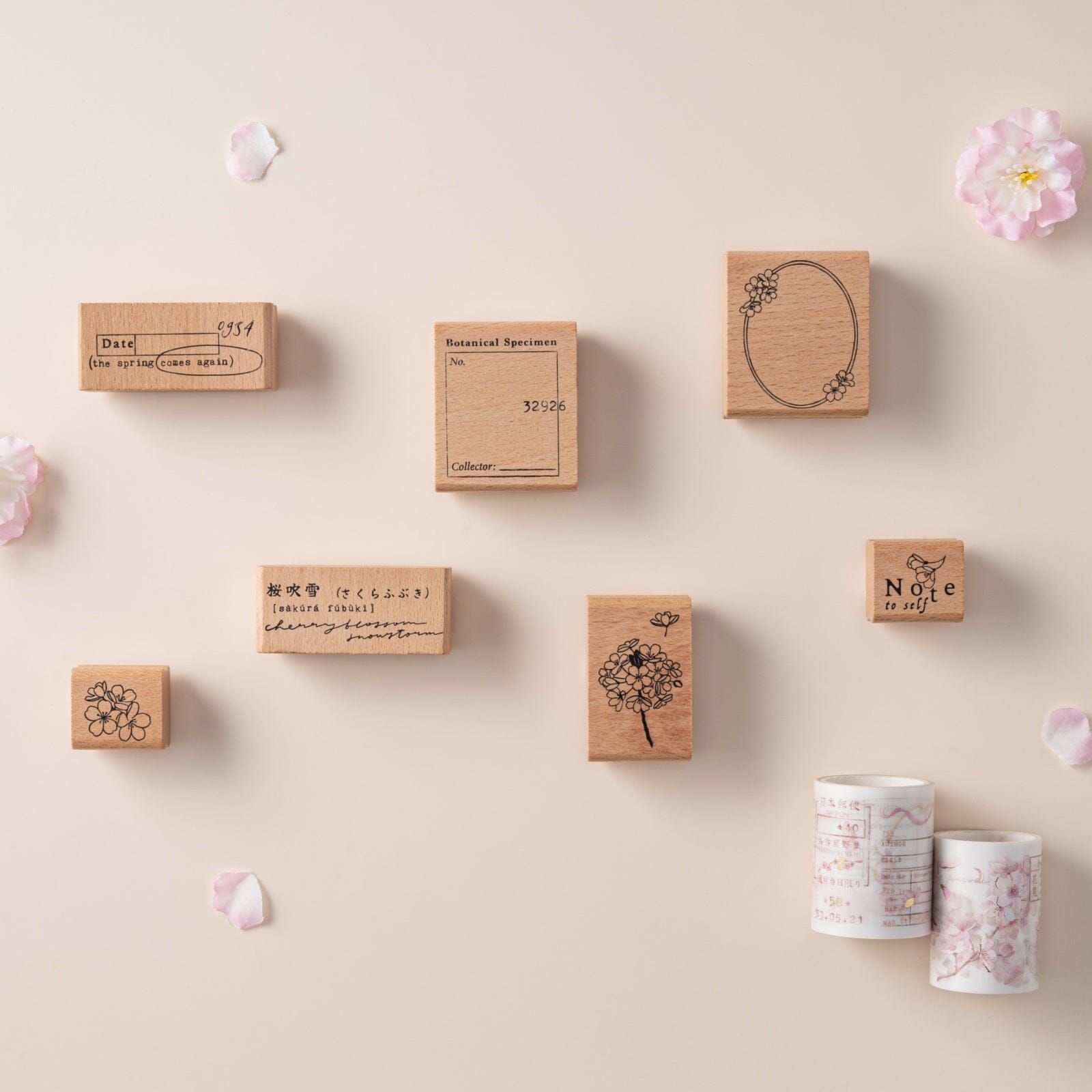 Hinoki - ‘Into the Blossom’ Wooden Stamps Set