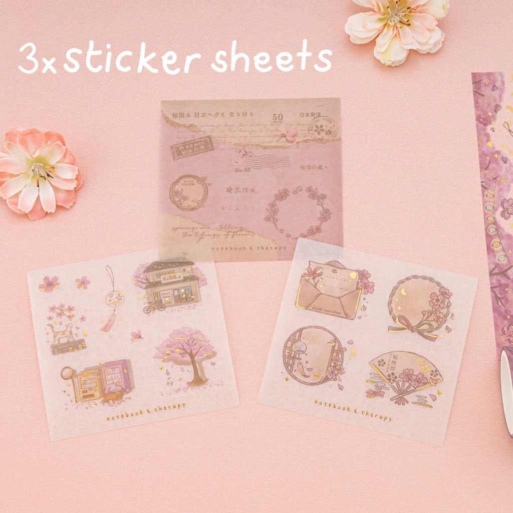 Tsuki ‘Sakura Breeze’ Washi Tape Set ☾ – NotebookTherapy