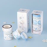 Tsuki Winter Moonflower washi tape box with washi tapes