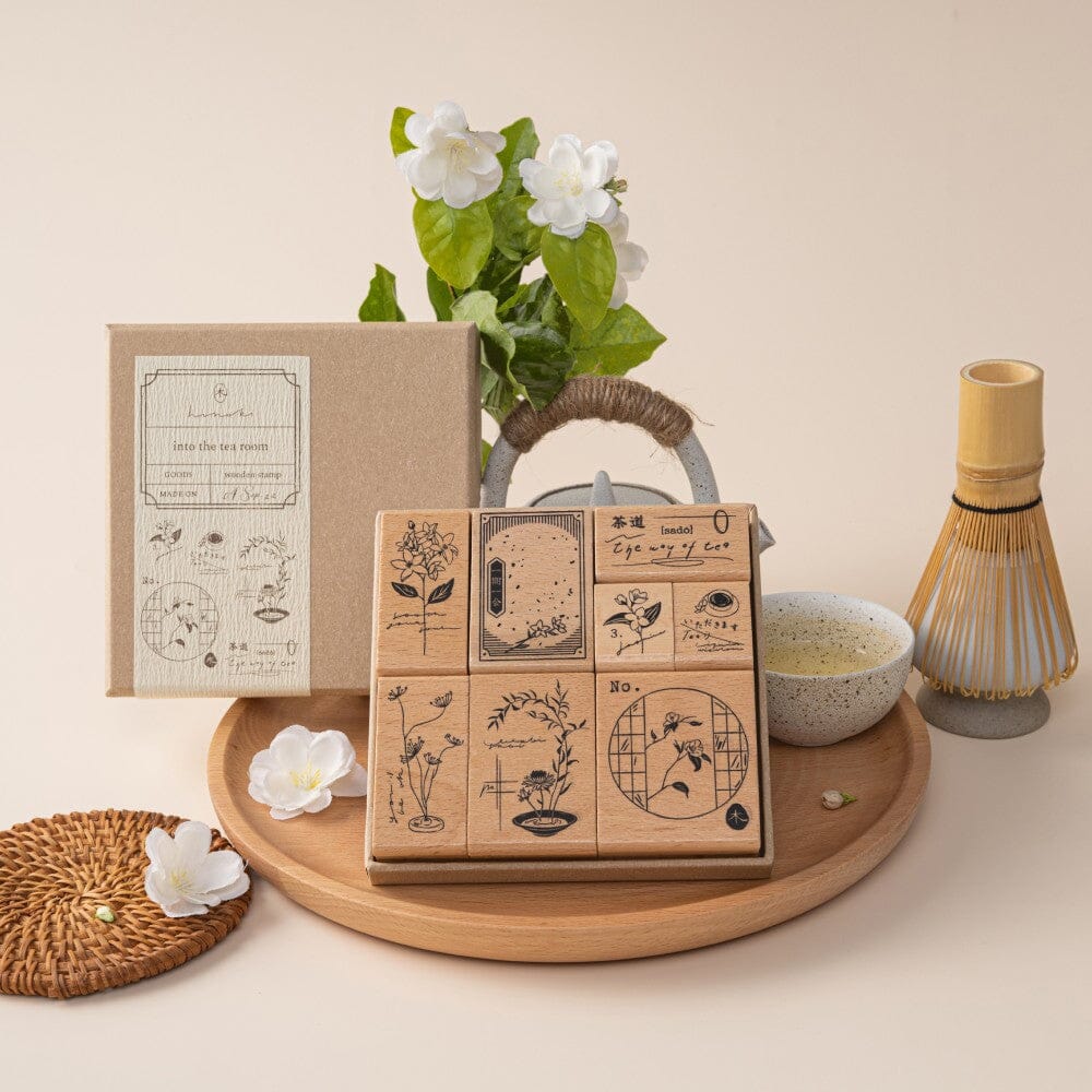 Hinoki - ‘Into the Tea Room' Wooden Stamps