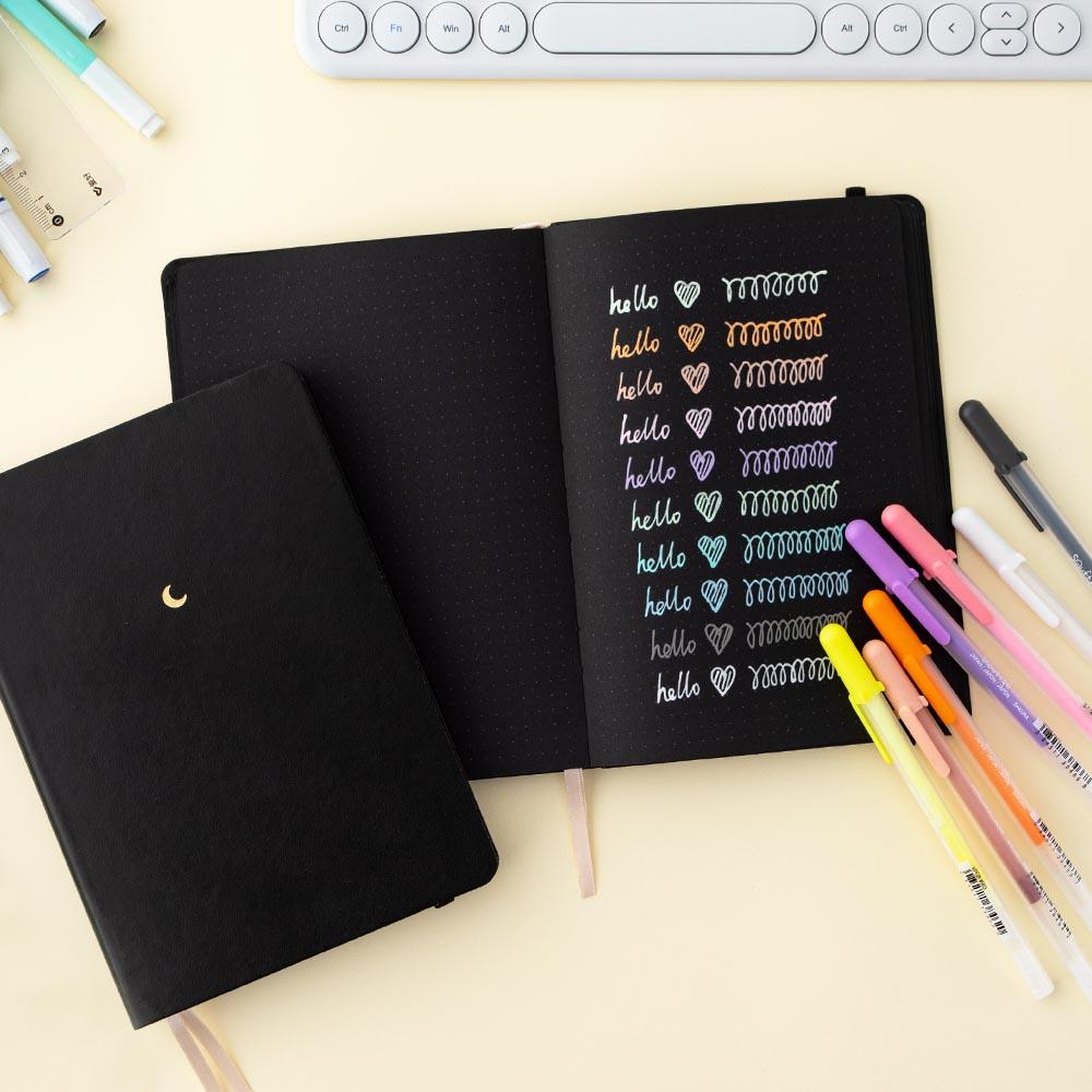 Tsuki 'Midnight Edition' Black Page Bullet Journal Notebook ☾ –  NotebookTherapy