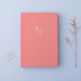 Tsuki ‘Suzume’ Limited Edition Bullet Journal with flowers and free gift on lilac background