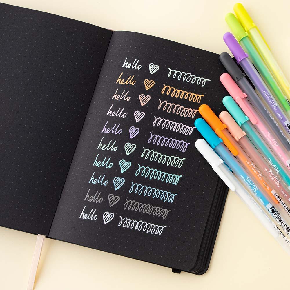 Black Paper Dot Grid: A Black Paper Dot Grid Notebook For Use With Gel Pens