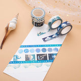 Tsuki Ocean Edition Washi Tapes set on paper with seashell on peach background