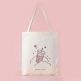 Tsuki ‘Ichigo’ Boba Tote Bag in light pink background