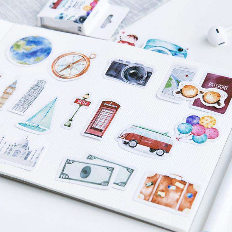 Diary Sticker Planner, Word Travel Stickers, Scrapbook Stationery