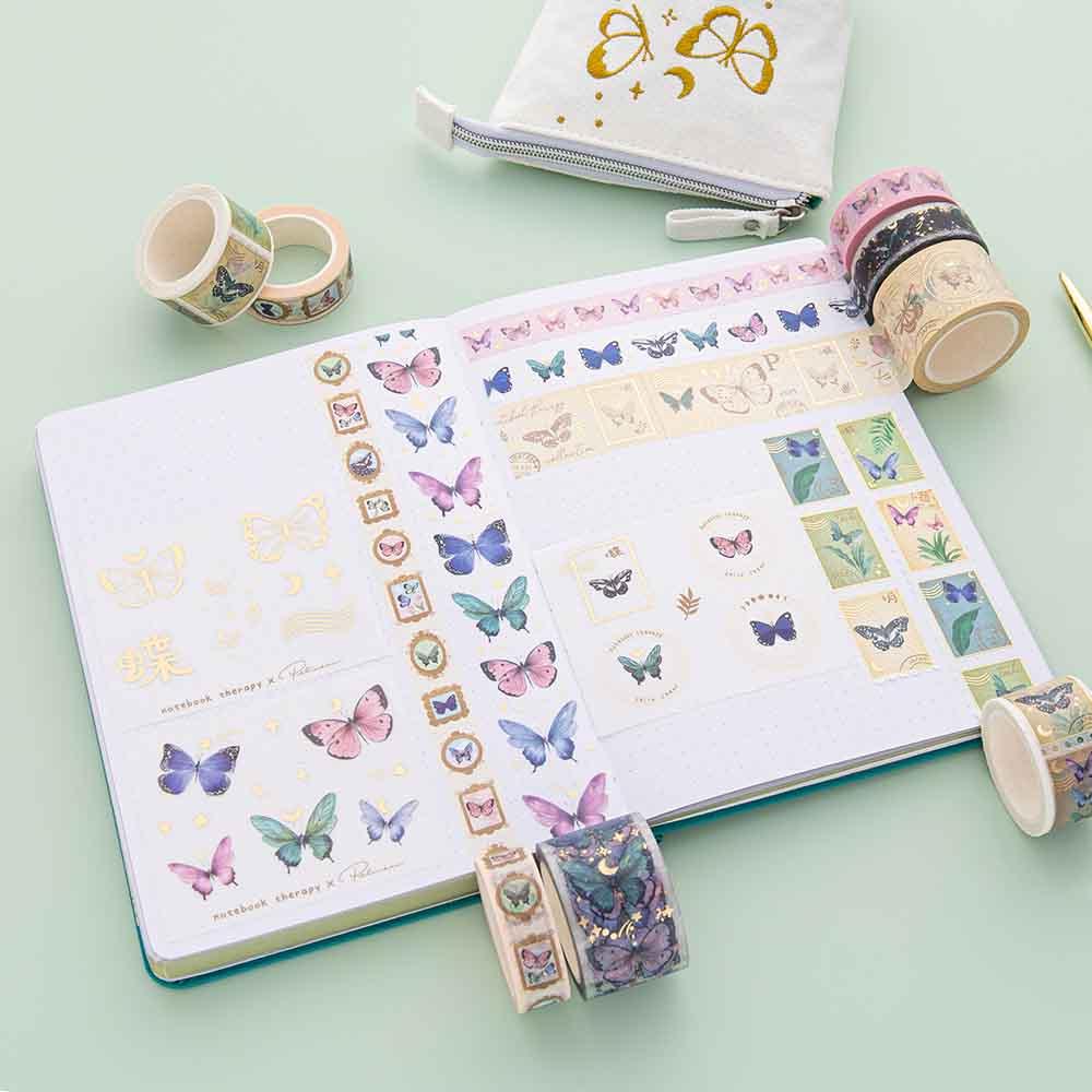 Tsuki ‘Flutter + Dream’ Washi Tape Set by Notebook Therapy x Pelinkan ☾
