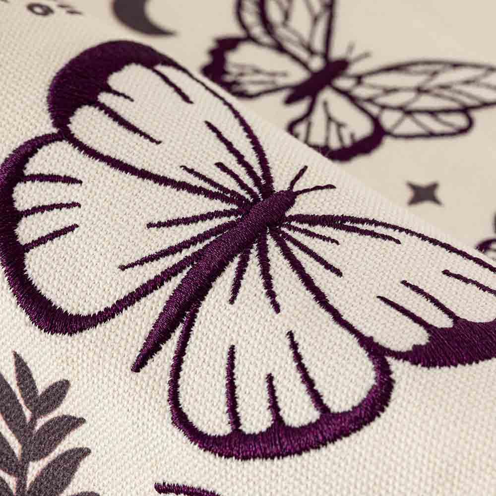 Close up of butterfly on Tsuki ‘Flutter + Dream’ Tote Bag by Notebook Therapy x Pelinkan